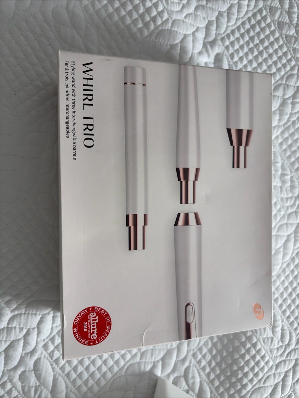 T3 White & Rose Gold Hair Styling Wand -